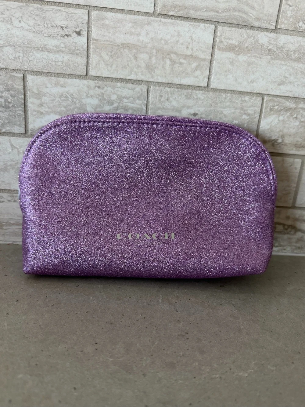 NWOT Coach Metallic Lavender sparkle Cosmetic Pouch and beauty bundle